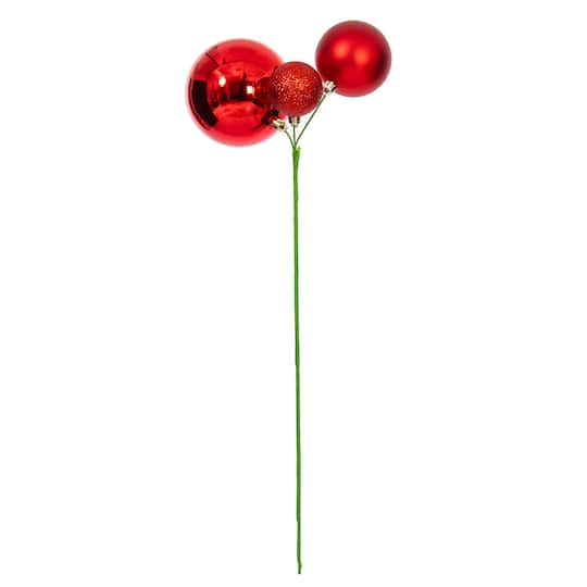 Vickerman 18" Ball Ornament Christmas Picks, 3ct.